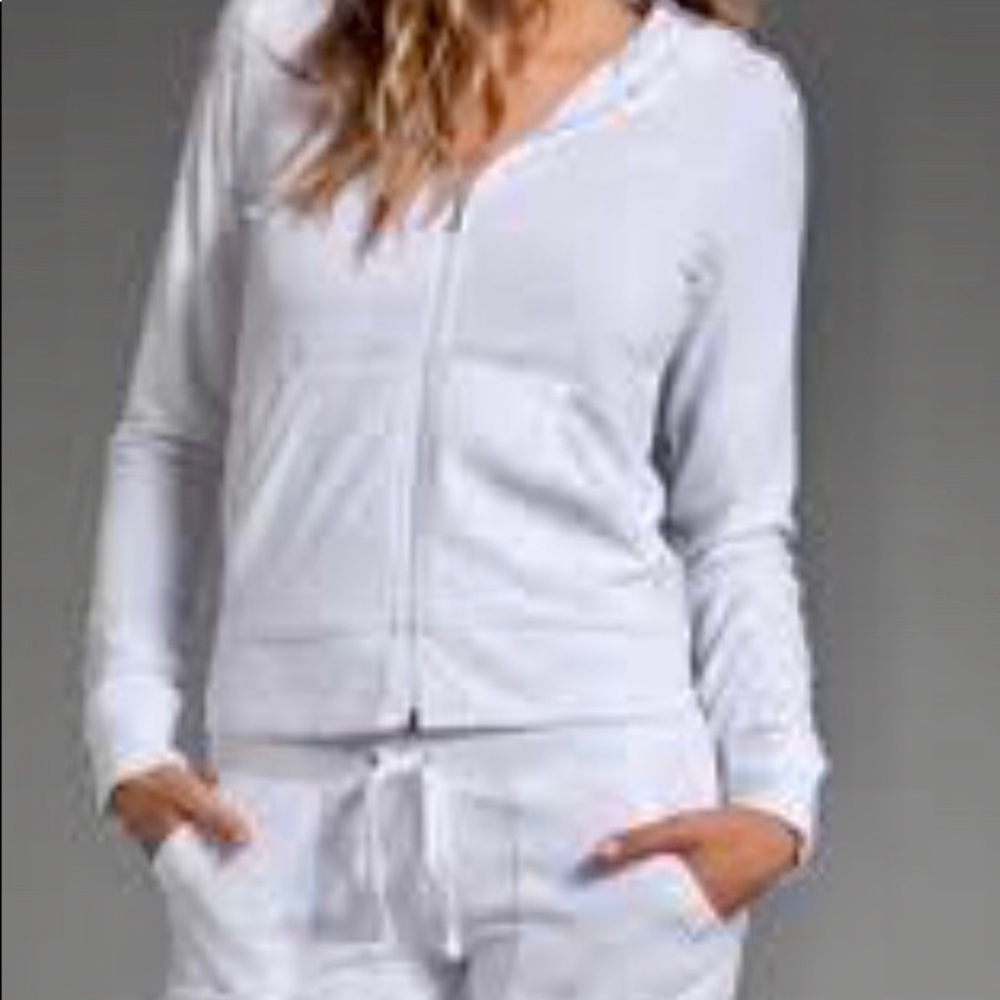 White velour hoodie